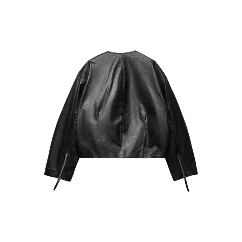 ZARA Leather Jacket Women's Black-1