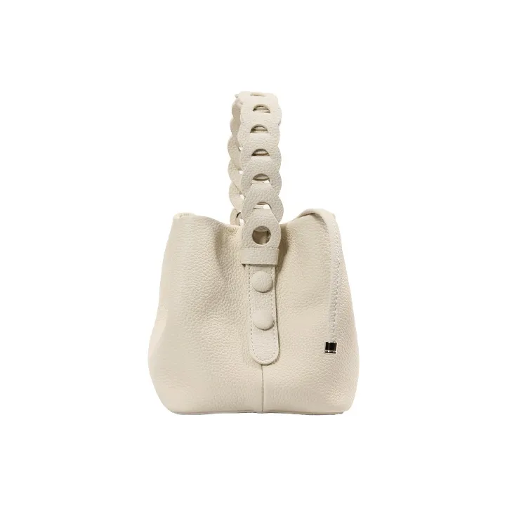 YOCAMU Top Grain Cow Leather Bucket Bag, Shoulder Bag, Crossbody Bag, Handbag Women's Multicolor-4