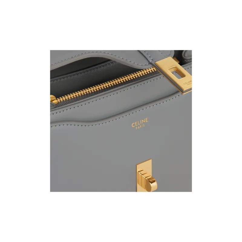 CELINE 16 Satin Calfskin Shoulder Bag Crossbody Bag Handbag Mini Women's Zinc Color-3