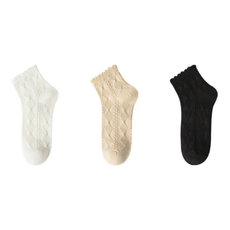 MIIOW Mid Calf Socks Women's 3 Pack-3