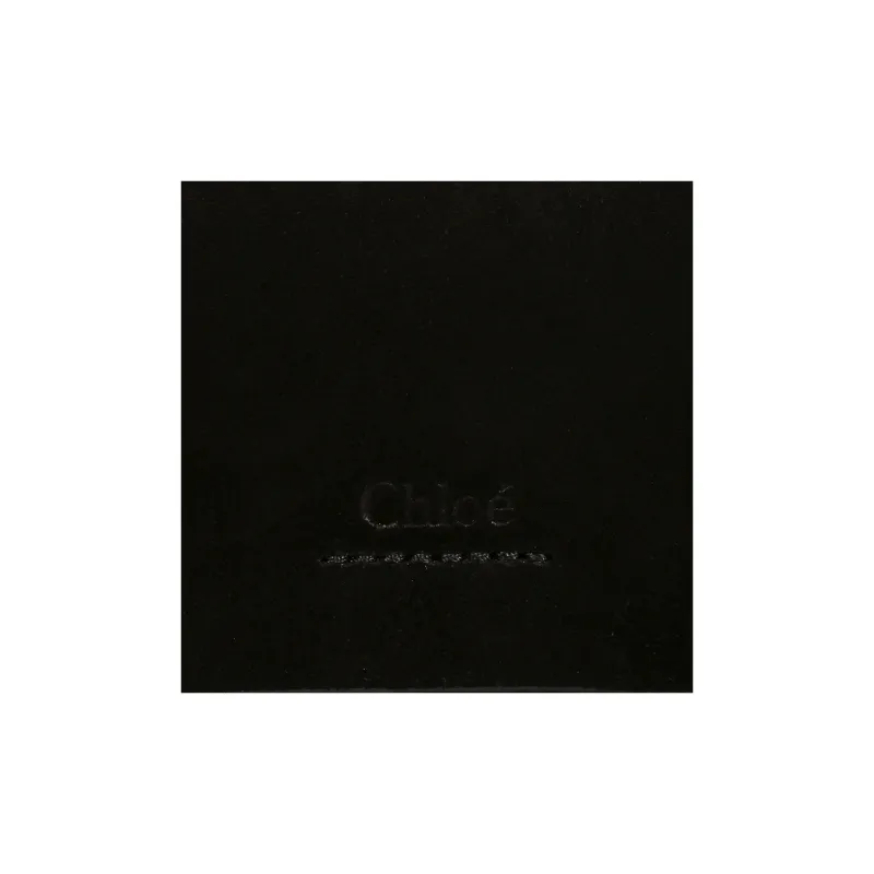 Chloe Faye Suede Patchwork Calfskin Shoulder Bag Crossbody Bag Small Size Women's Black-4