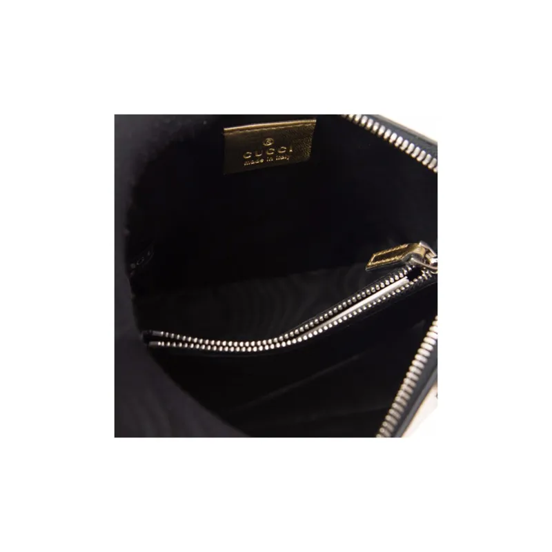 GUCCI Leather Dome Bag Portable Crossbody Bag Shoulder Bag Unisex Gold-4