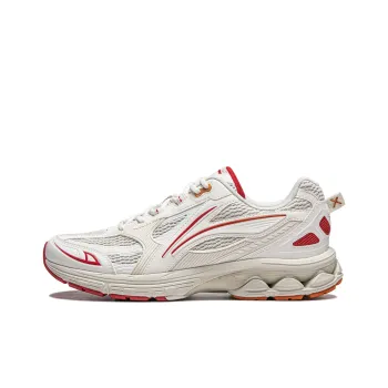 LiNing Shake 2.0 Cushioned Slip Resistant Low Top Casual Running Shoes Men's White Gray Red