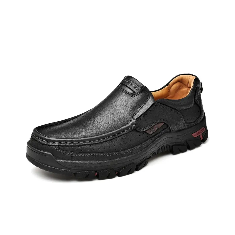 Laoks Men's Casual Shoes Men Low Top Khaki/Dark Brown/Black-11
