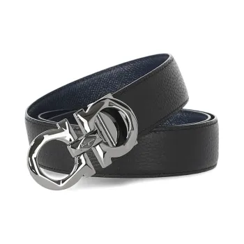Ferragamo Reversible And Adjustable Gancini Belt Engraved