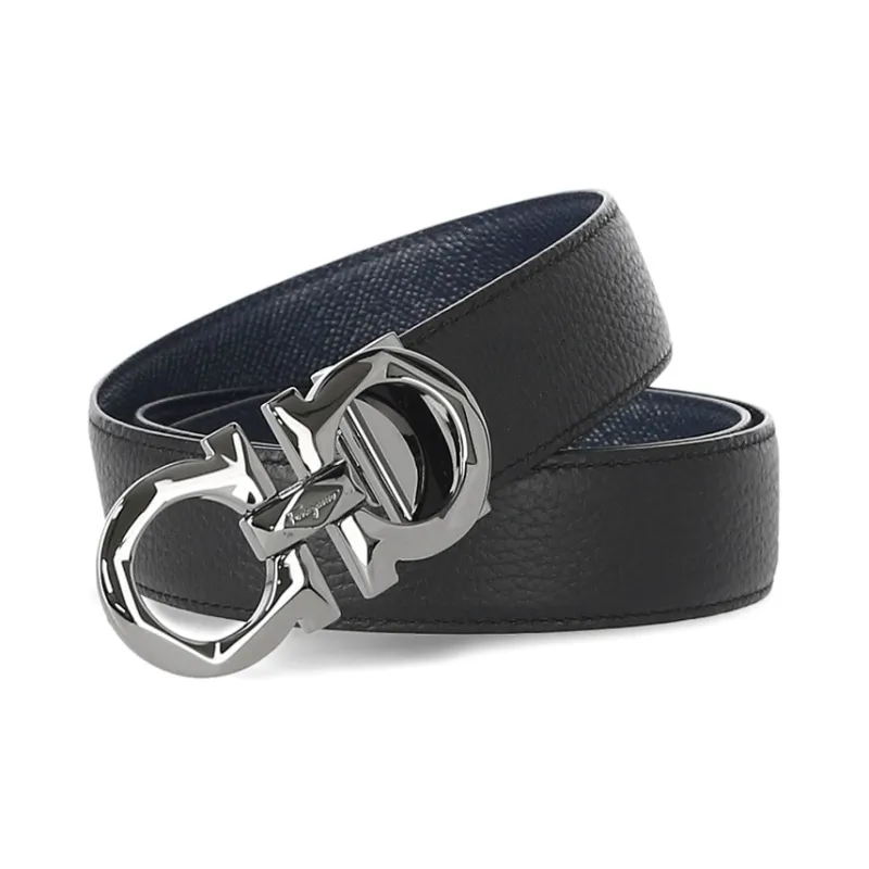 Ferragamo Reversible And Adjustable Gancini Belt Engraved-0