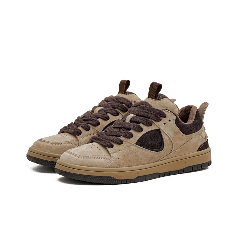 MADEN Anti Slip Wear Resistant Low Top Skateboard Shoes Men's Brown-1