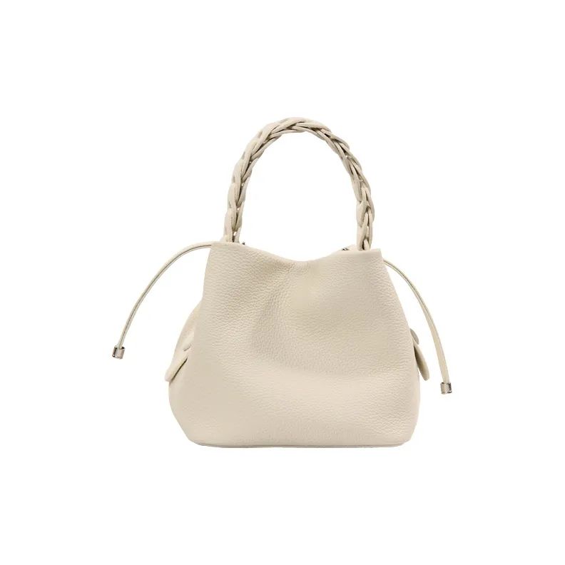 YOCAMU Top Grain Cow Leather Bucket Bag, Shoulder Bag, Crossbody Bag, Handbag Women's Multicolor-5