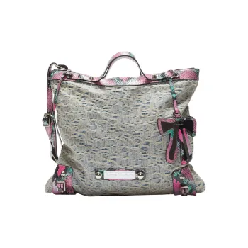 Acne Studios Cotton Tote Bag, Shopping Bag, Handbag Women's Light Blue & Pink