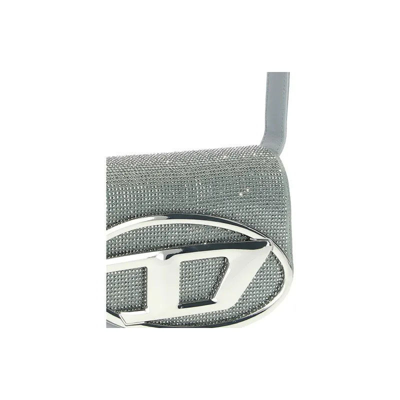 DIESEL Calfskin Handbag Shoulder Bag Crossbody Bag Unisex Silver-2
