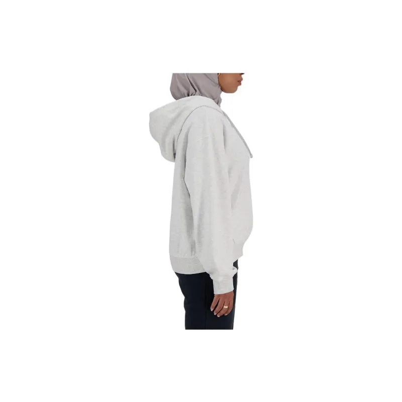 New Balance Sport Essentials French Terry Logo Hoodie Sweatshirt Women's Gray-2