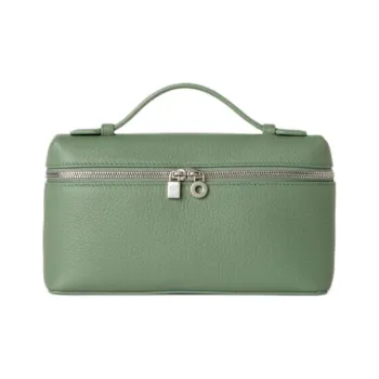 Loro Piana ExtraPocket Leather Small Square Makeup Bag Handbags Shoulder Bags Regular Women's Green
