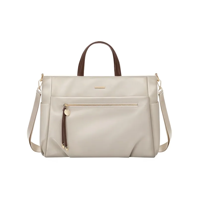 GOLF Fabric Handbag Crossbody Bag 15 Inch Laptop Bag Large Size Women's Apricot/Elegant Black-1