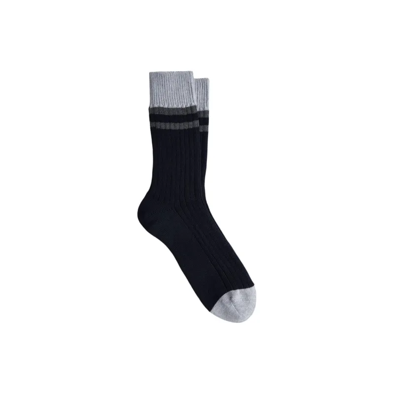 Brunello Cucinelli Striped Ribbed Knit Ankle Socks-0