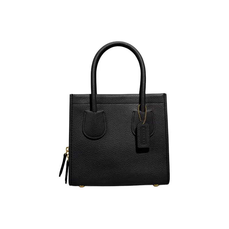 COACH Cashin Natural Pebbled Leather Tote Bag Shopping Bag Shoulder Bag Crossbody Bag Handbag Small Size Women's Black-0