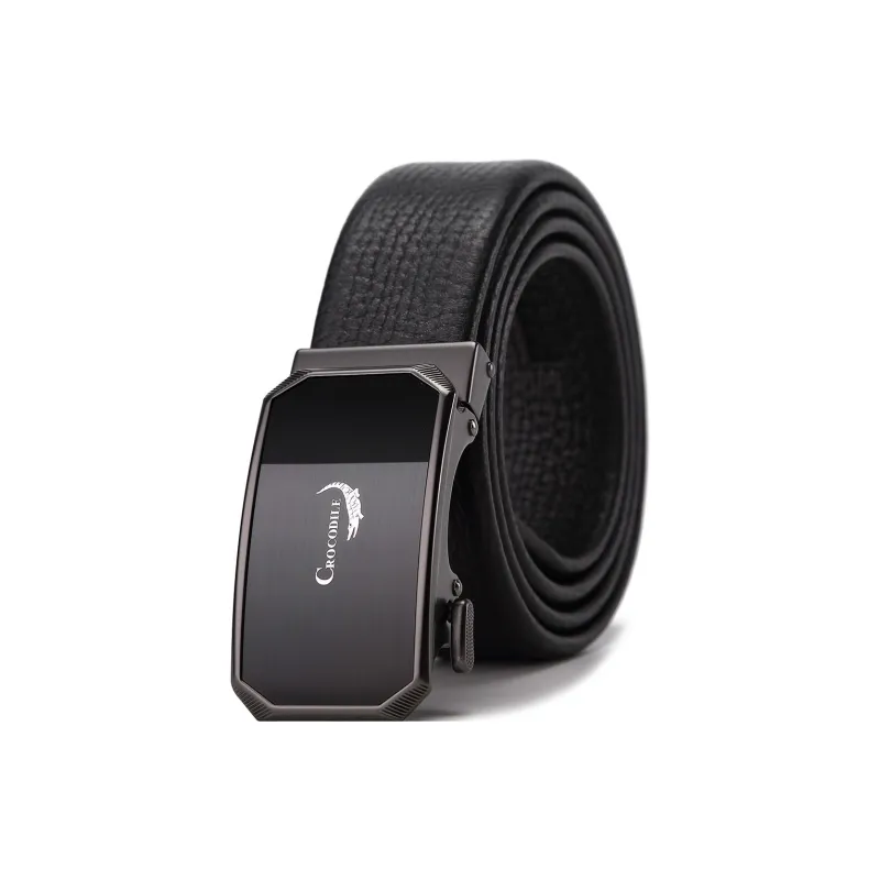 Crocodile Premium Wooden Box Genuine Leather Belt Business Youth Belt Top Grain Cow Leather Belt Men's Width 3.6cm-0