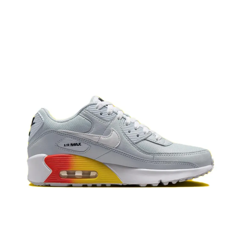 Nike Air Max 90 Abrasion Resistant Breathable Low Top Running Shoes Men's Gray-1