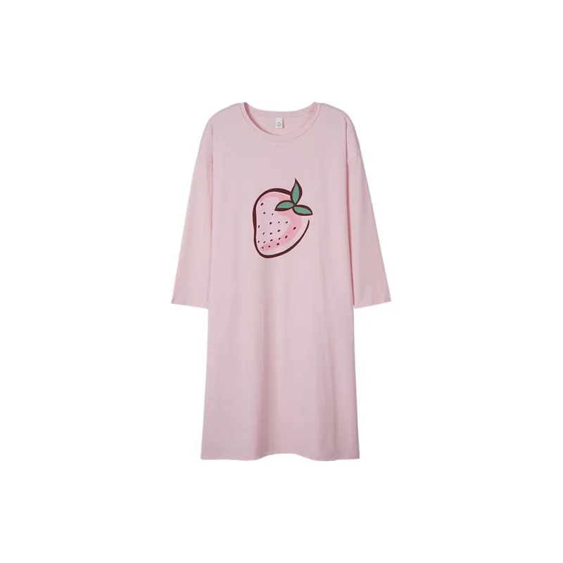 Sha Qian Nightgown Spring And Fall Season Women's Pink-0