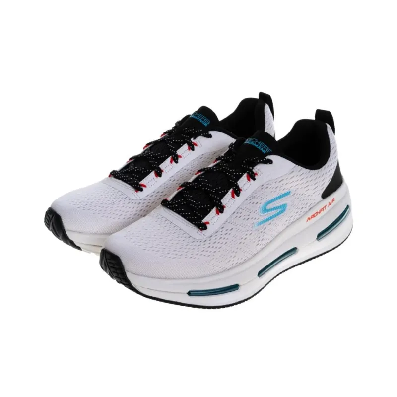 Skechers GO RUN MAX CUSHIONING ARCH FIT AIR Cushioning Wear-Resistant Low-Top Running Shoes Men's White Blue-2
