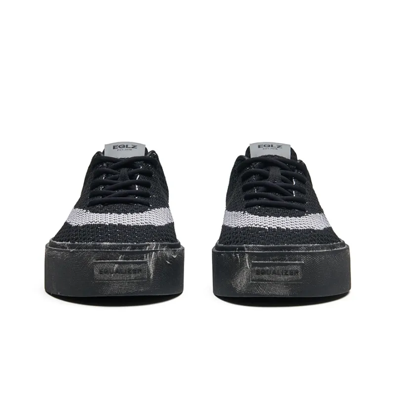 EQLZ EQUALIZER Fault GhostKnit Low Top Skateboard Shoes Unisex Rush Black-4