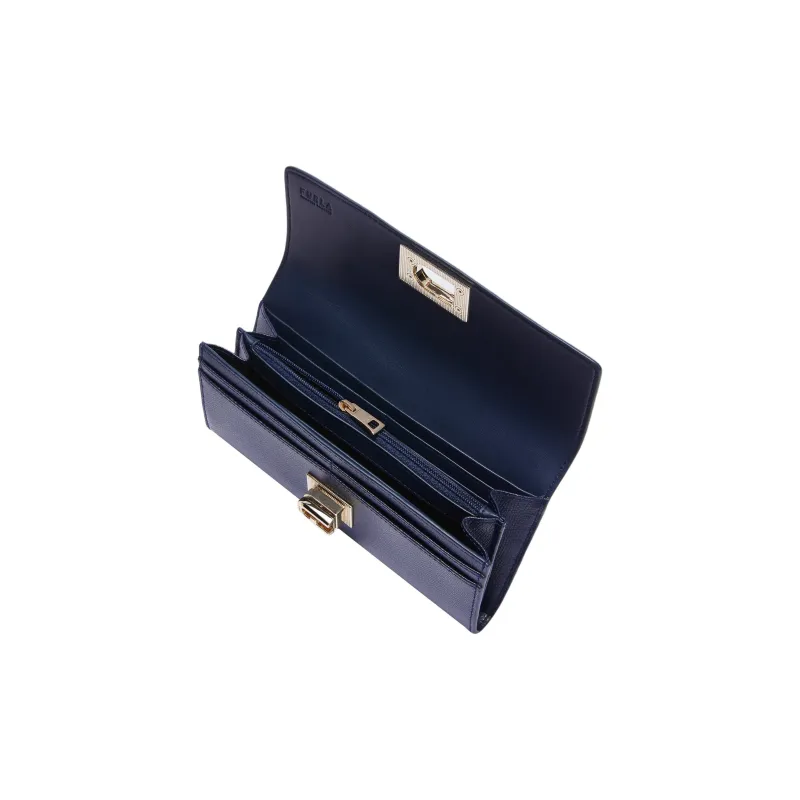 Furla 1927 Collection Textured Leather Shoulder Bag Crossbody Bag Large Size Women's Mediterranean-2