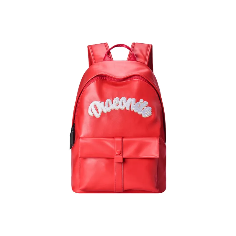 DRACONITE PU Student Backpack Regular Unisex Black-8