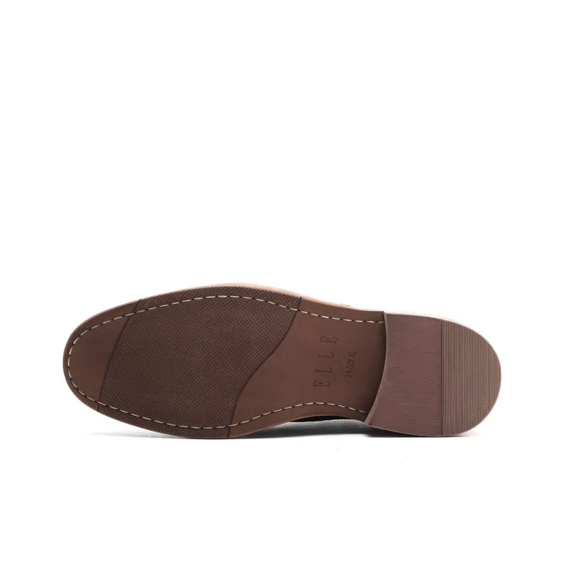 ELLE HOMME Men's Casual Shoes Men Low Top Brown/Yellow-9