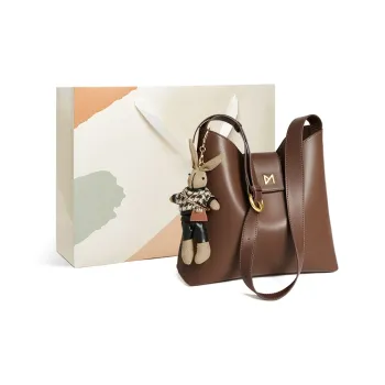 15 MINS Cow Leather Bucket Bags Crossbody Bag, Shoulder Bag Large Size Women's Coffee