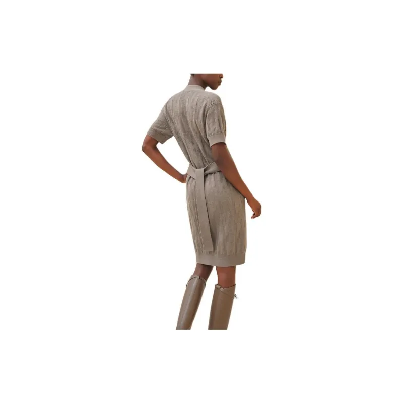 HERMES Short Sleeved Dress Women's Gray-1