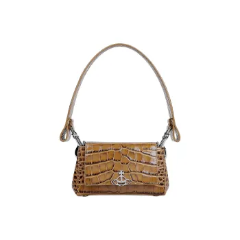 Vivienne Westwood HAZEL Lambskin Shoulder Bag Crossbody Bag Handbag Small Size Women's Dark Umber