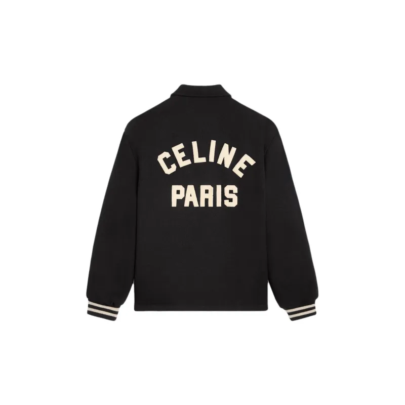 CELINE Baseball Teddy Jacket In Textured Wool-1