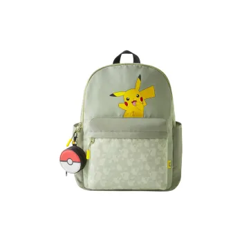 ZARA Pokémon Pikachu Collaboration Polyester Backpack Regular Unisex Khaki Green