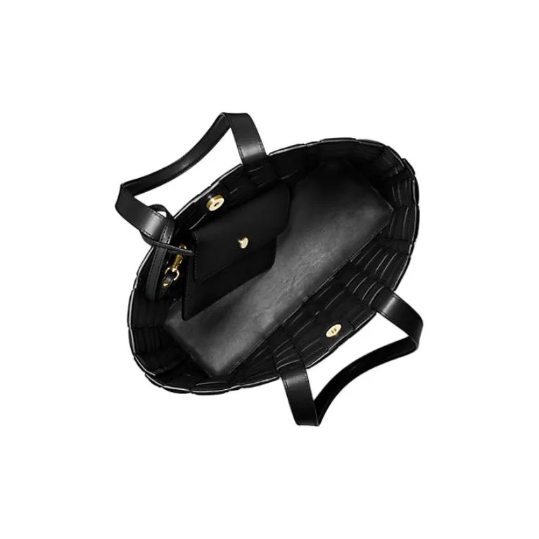 MICHAEL KORS Ivy Leather Shoulder Bag Women's Black-3