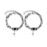 Star Wrapped Black Diamond Bracelet 1 Pair