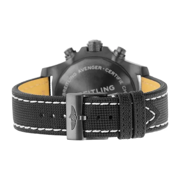 BREITLING Avenger Automatic Mechanical Movement Men's Watch Black Dial Titanium Watch Case Cowhide Strap-2