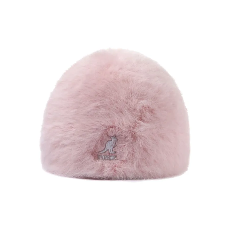 KANGOL Rabbit Fur Polyamide Elastane Beanies Women's Pink-1