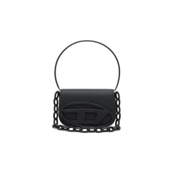 DIESEL Matte Leather With Cow Leather Portable Crossbody Bag, Shoulder Bag Women's Black
