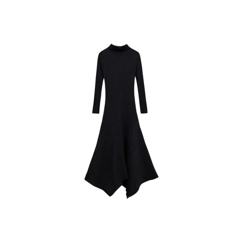 INSUN Long Sleeved Dress Women's Black-1