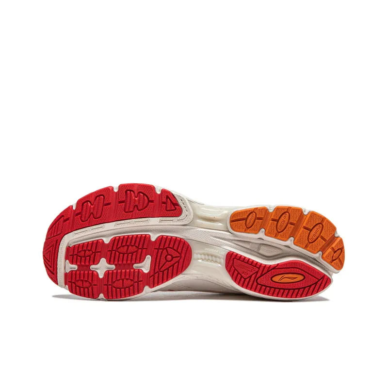 LiNing Shake 2.0 Cushioning Slip Resistant And Abrasion Resistant Low Top Casual Running Shoes Women's White Gray Red-5