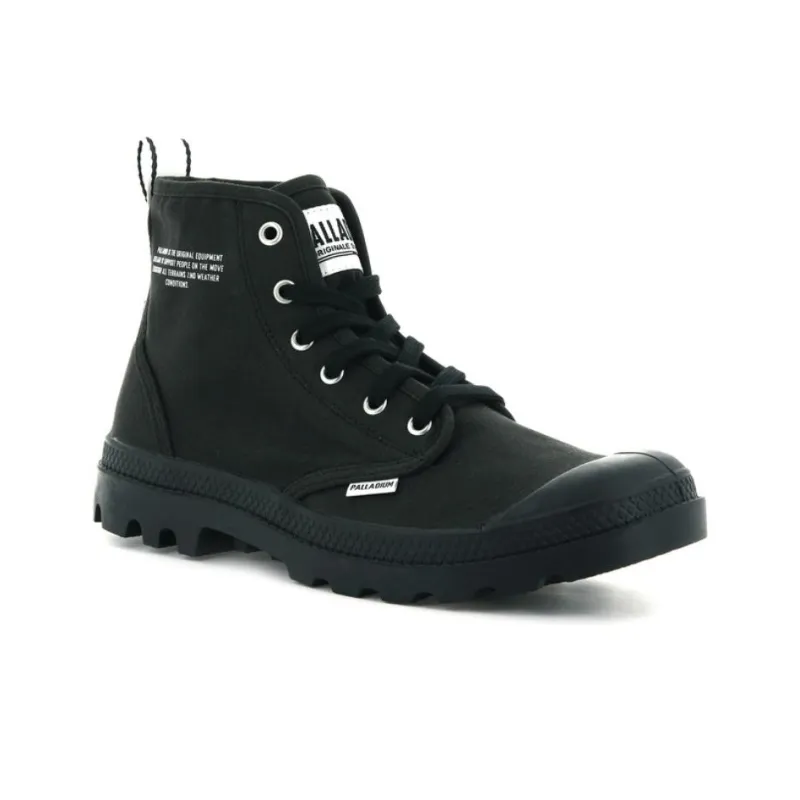 Palladium Pampa HI DARE Anti-Slip Wear-Resistant High-Top Canvas Shoes Unisex Black-2