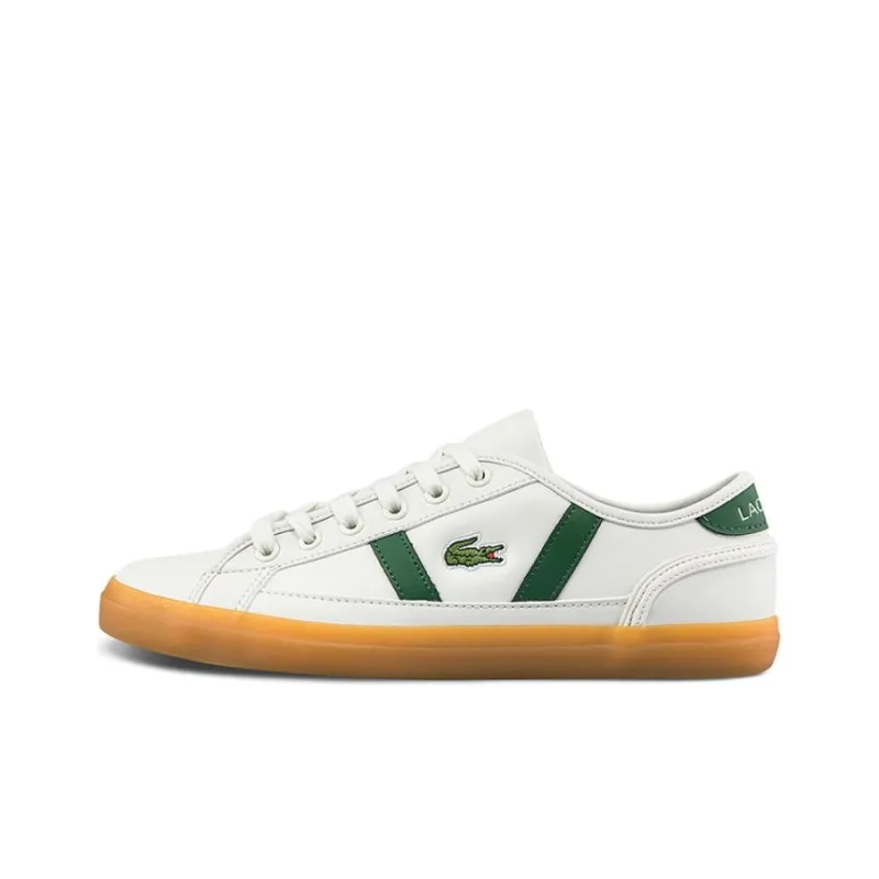 LACOSTE Low Top Skateboard Shoes Women's White Green-0
