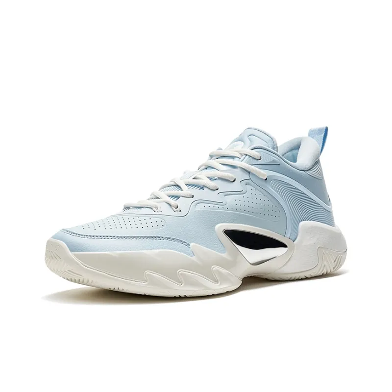 XTEP Against The Sky Generation Basketball Shoes Men Low Top Ripple Blue/Sail White-2