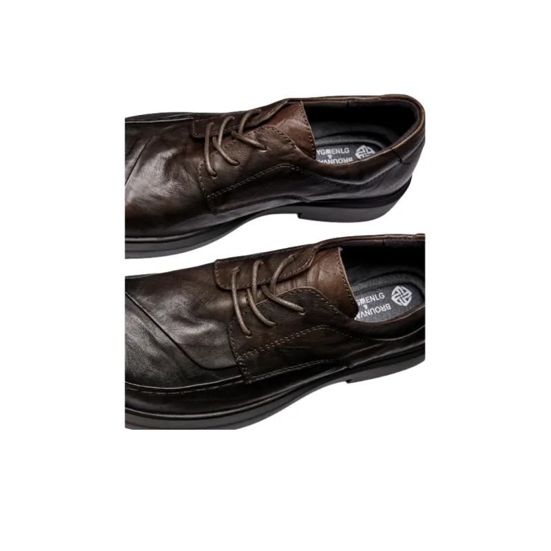 Brounvanm Men's Casual Shoes Men Low Top Coffee-7