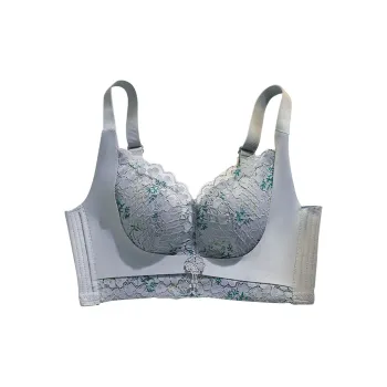 Flowers In Water Bra Women's Gray Blue