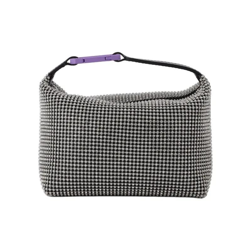 Eera Smooth Calf Leather Handbag Women's Silver & Black-0
