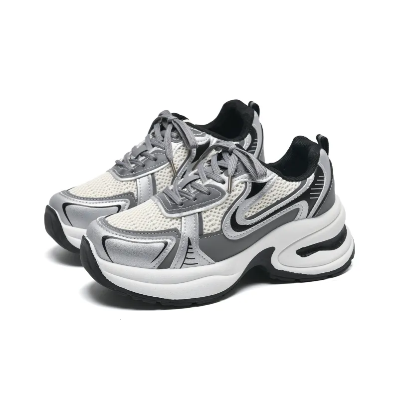 Circle Small Abrasion Resistant, Breathable, Lightweight Coverage Low Top Chunky Sneakers Women's-2