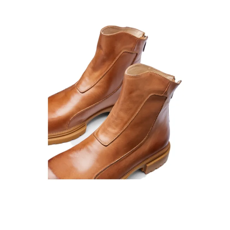 Brounvanm Men's Boots Ankle Boots 4cm Men's Black Yellow Brown-5