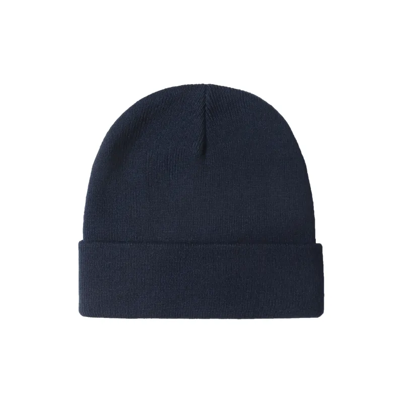 LUCKY BRAND Acrylic Burgundy Deep Sea Blue Vintage Leather Label Beanie Unisex-3