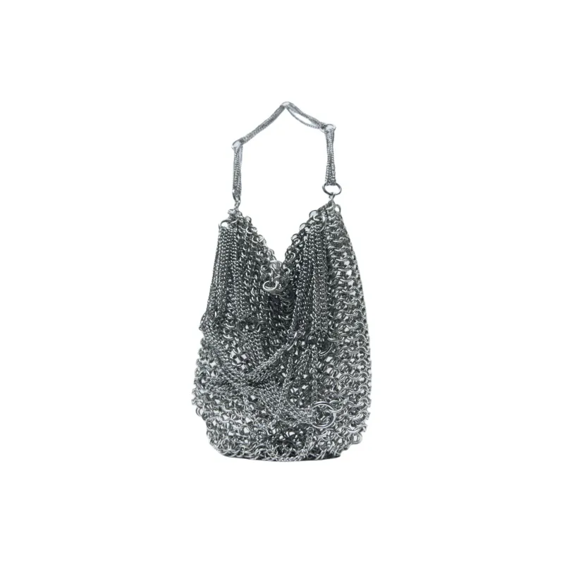 ZARA Iron One Shoulder Handbags Mini Women's Silver-2