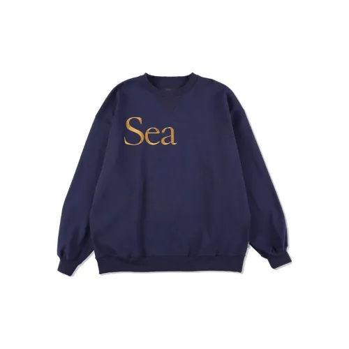 WIND AND SEA Sweatshirts Unisex Marine Blue